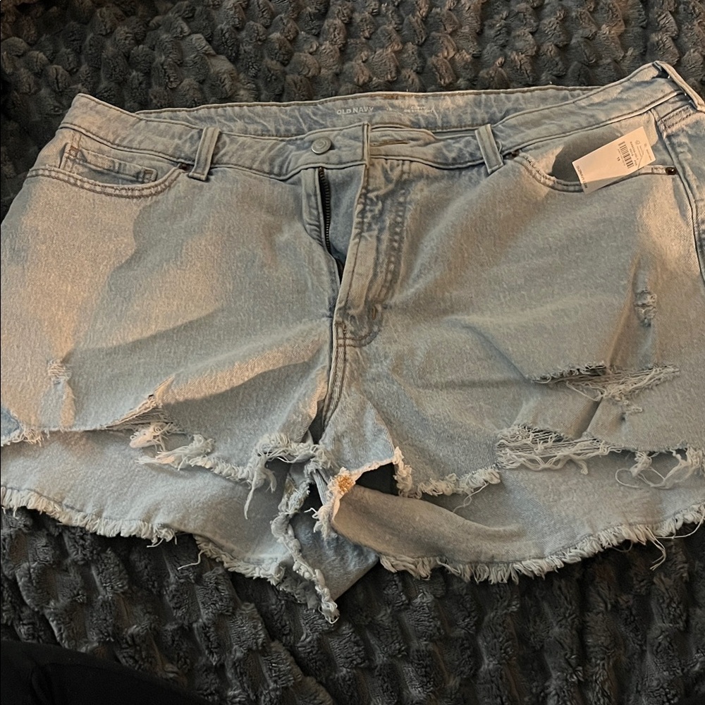 Old Navy Light Blue Distressed Jean Shorts